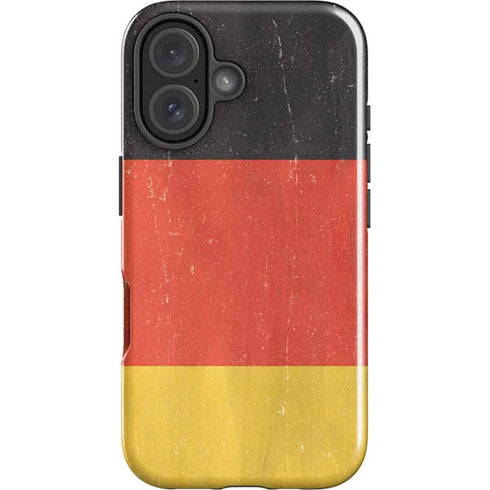 German Flag Distressed iPhone 16 Plus Impact Case