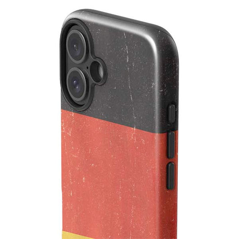 German Flag Distressed iPhone 16 Plus Impact Case