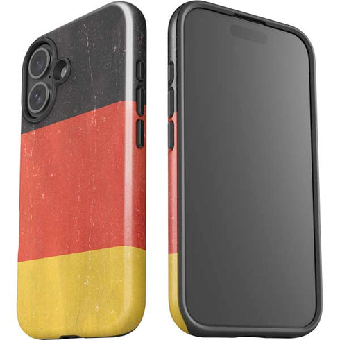 German Flag Distressed iPhone 16 Plus Impact Case