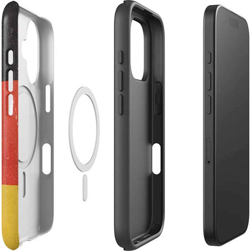 German Flag Distressed iPhone 16 Plus Magsafe Impact Case