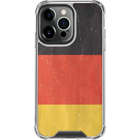 German Flag Distressed iPhone 16 Pro Clear Case