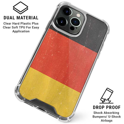 German Flag Distressed iPhone 16 Pro Clear Case