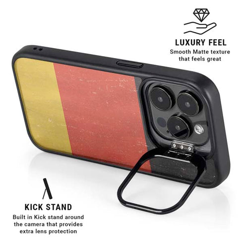 German Flag Distressed iPhone 16 Pro Kickstand Case