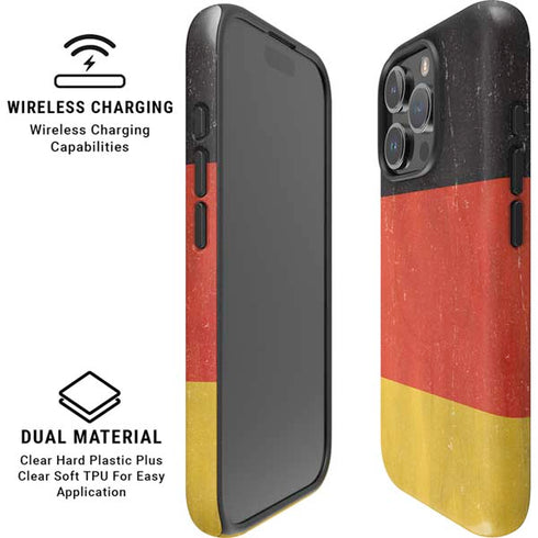 German Flag Distressed iPhone 16 Pro Magsafe Impact Case