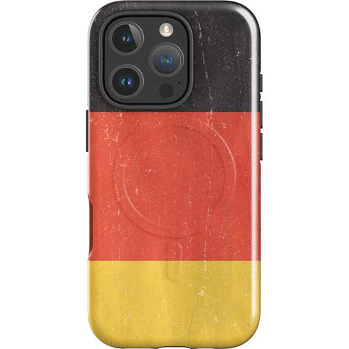German Flag Distressed iPhone 16 Pro Max Magsafe Impact Case