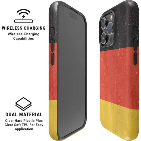 German Flag Distressed iPhone 16 Pro Max Magsafe Impact Case