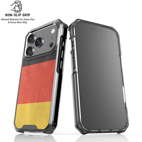 German Flag Distressed iPhone 18 Pro Clear Case