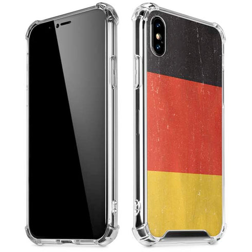 German Flag Distressed iPhone X/XS Clear Case