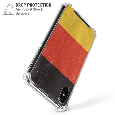 German Flag Distressed iPhone X/XS Clear Case