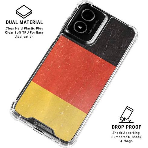 German Flag Distressed Moto G Power 5G (2024) Clear Case
