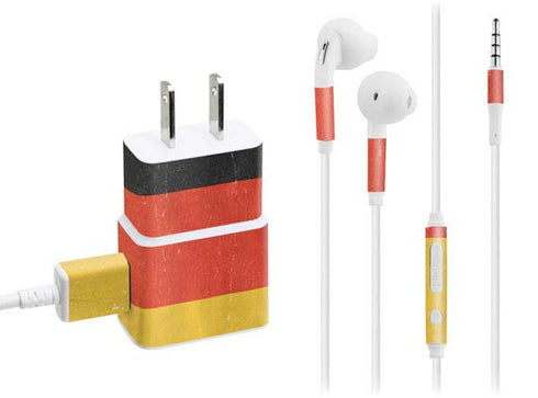 German Flag Distressed Phone Charger Skin