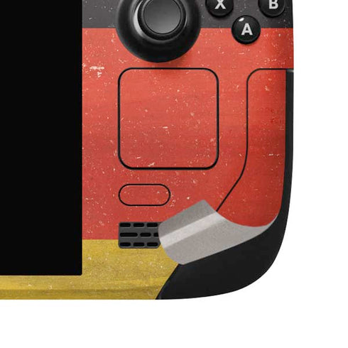 German Flag Distressed Steam Deck Handheld Gaming Computer OLED Skin