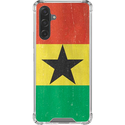 Ghana Flag Distressed Galaxy A17 Clear Case