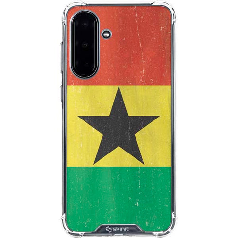 Ghana Flag Distressed Galaxy A36 5G Clear Case