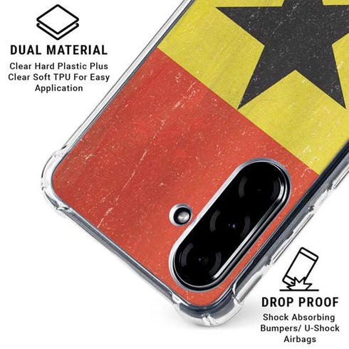 Ghana Flag Distressed Galaxy A36 5G Clear Case