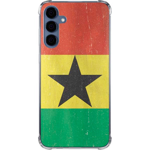 Ghana Flag Distressed Galaxy A55 5G Clear Case