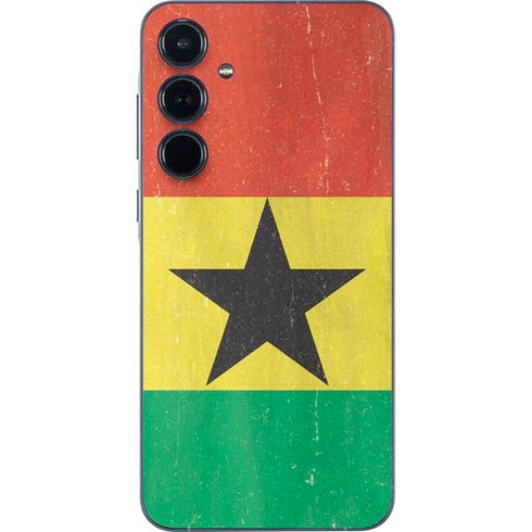 Ghana Flag Distressed Galaxy A55 5G Skin