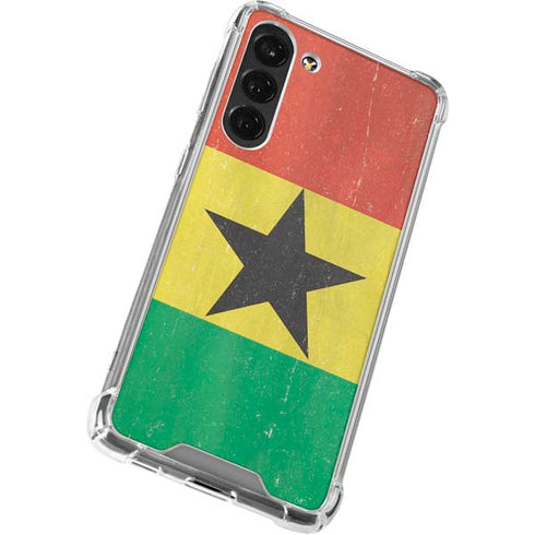 Ghana Flag Distressed Galaxy S24 FE Clear Case
