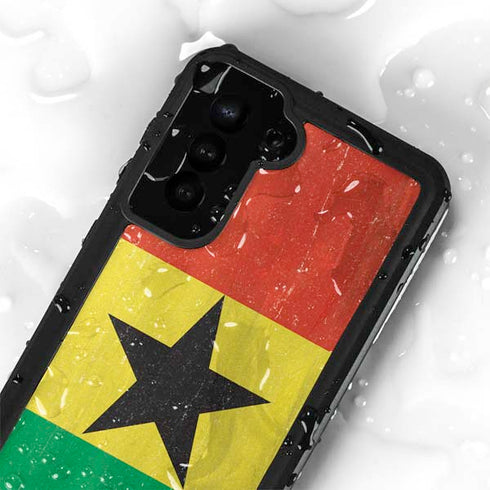 Ghana Flag Distressed Galaxy S24 Plus Waterproof Case