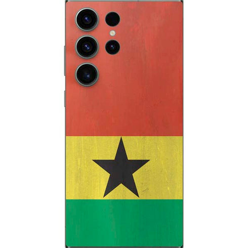 Ghana Flag Distressed Galaxy S25 Ultra Skin