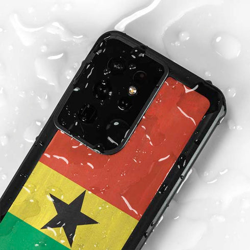 Ghana Flag Distressed Galaxy S24 Ultra Waterproof Case