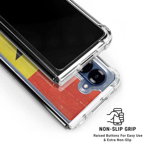 Ghana Flag Distressed Galaxy Z Fold6 Clear Case
