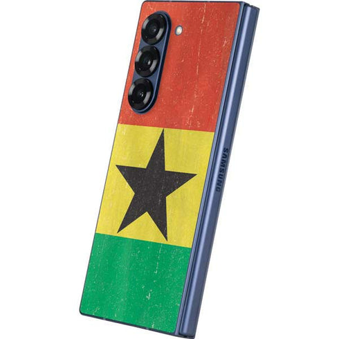Ghana Flag Distressed Galaxy Z Fold6 Skin