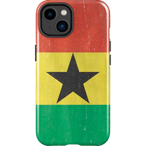 Ghana Flag Distressed iPhone 15 Impact Case