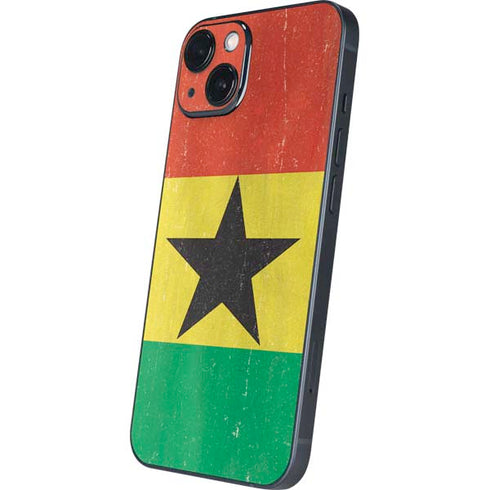 Ghana Flag Distressed iPhone 15 Skin