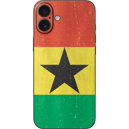 Ghana Flag Distressed iPhone 16 Plus Skin