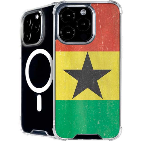 Ghana Flag Distressed iPhone 16 Pro Max MagSafe Case