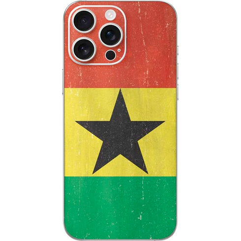Ghana Flag Distressed iPhone 16 Pro Max Skin