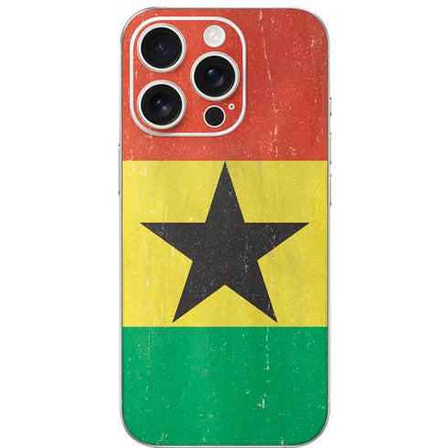 Ghana Flag Distressed iPhone 16 Pro Skin