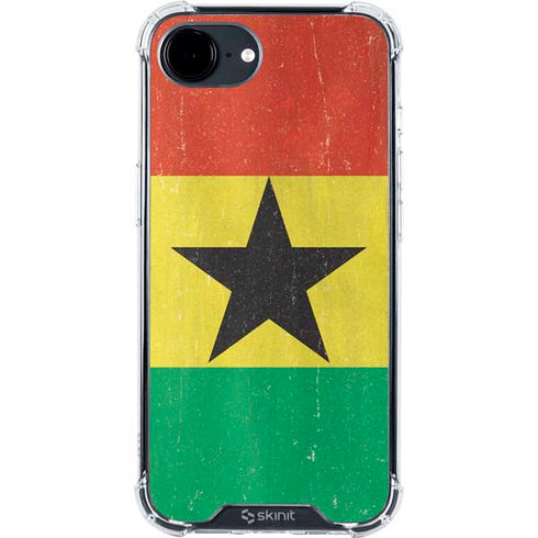 Ghana Flag Distressed iPhone 16e Clear Case
