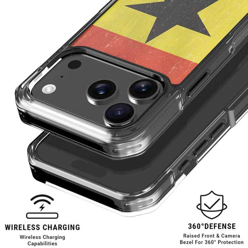 Ghana Flag Distressed iPhone 18 Pro Clear Case