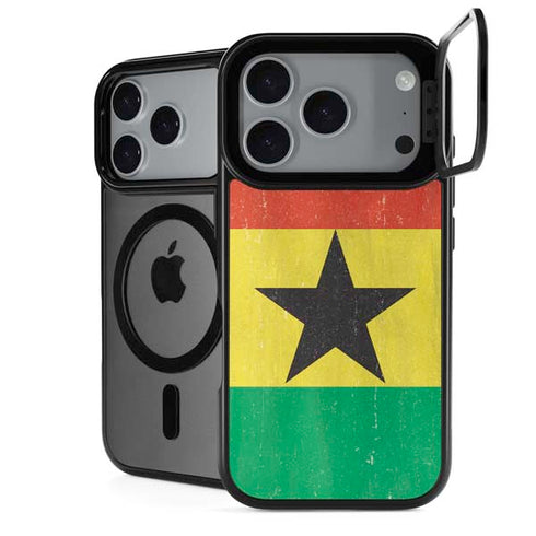 Ghana Flag Distressed iPhone 18 Pro Kickstand Case