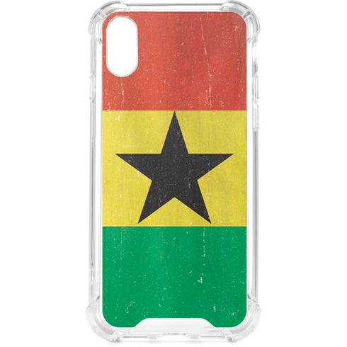 Ghana Flag Distressed iPhone XS Clear Case
