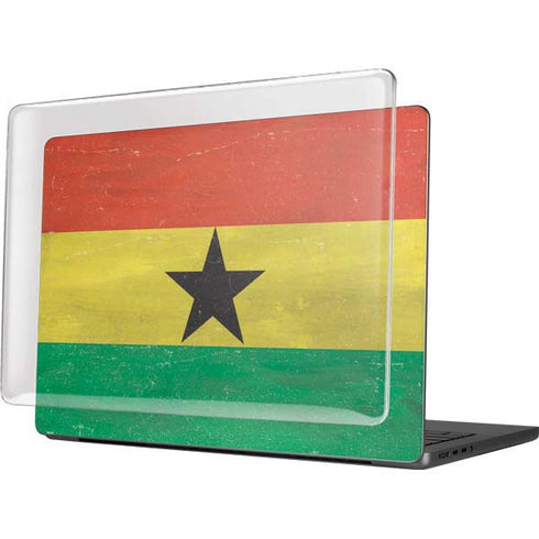 Ghana Flag Distressed MacBook Pro 14in (2021-24) Case plus Skin
