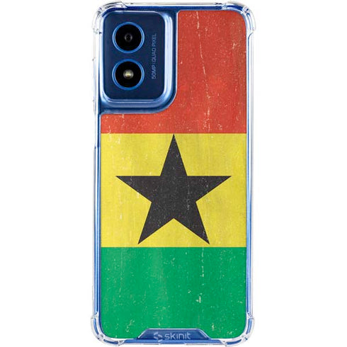 Ghana Flag Distressed Moto G 5G (2024) Clear Case