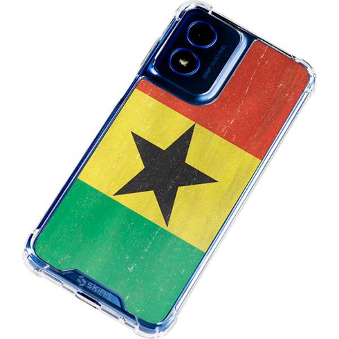 Ghana Flag Distressed Moto G 5G (2024) Clear Case