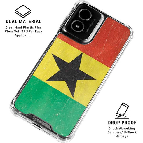 Ghana Flag Distressed Moto G Power 5G (2024) Clear Case