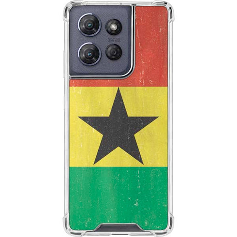 Ghana Flag Distressed Moto G Stylus 5G (2025) Clear Case