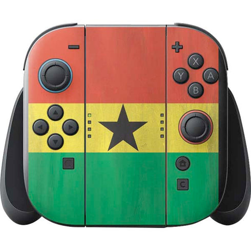Ghana Flag Distressed Nintendo Switch 2 (2025) with Joy-Con Skin