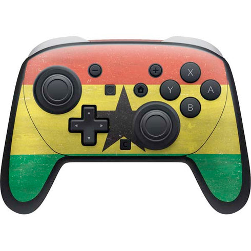 Ghana Flag Distressed Nintendo Switch 2 (2025) Pro Controller Skin