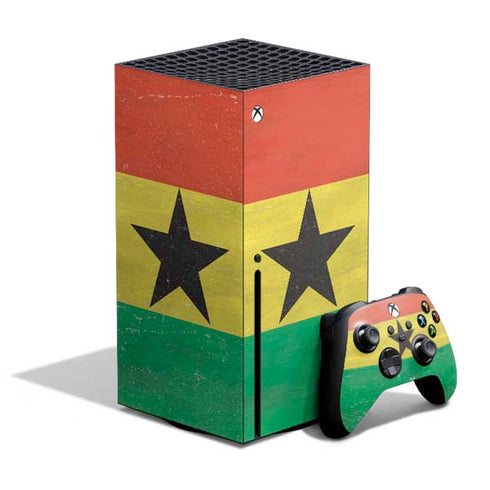 Ghana Flag Distressed Xbox Series X Skins