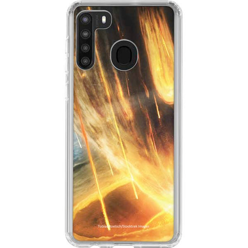 StockTrek Giant Asteroid Collides with Planet Earth Galaxy A21 Clear Case