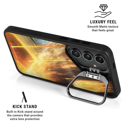 StockTrek Giant Asteroid Collides with Planet Earth Galaxy S25 Kickstand Case