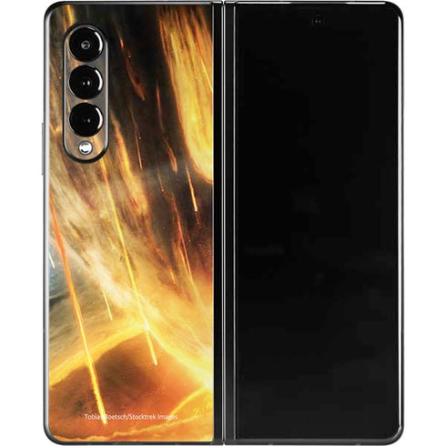 StockTrek Giant Asteroid Collides with Planet Earth Galaxy Z Fold3 5G Skin