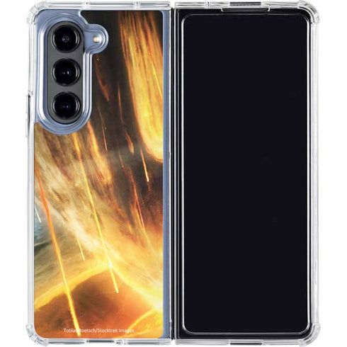 StockTrek Giant Asteroid Collides with Planet Earth Galaxy Z Fold5 5G Clear Case