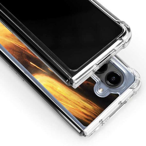 StockTrek Giant Asteroid Collides with Planet Earth Galaxy Z Fold5 5G Clear Case